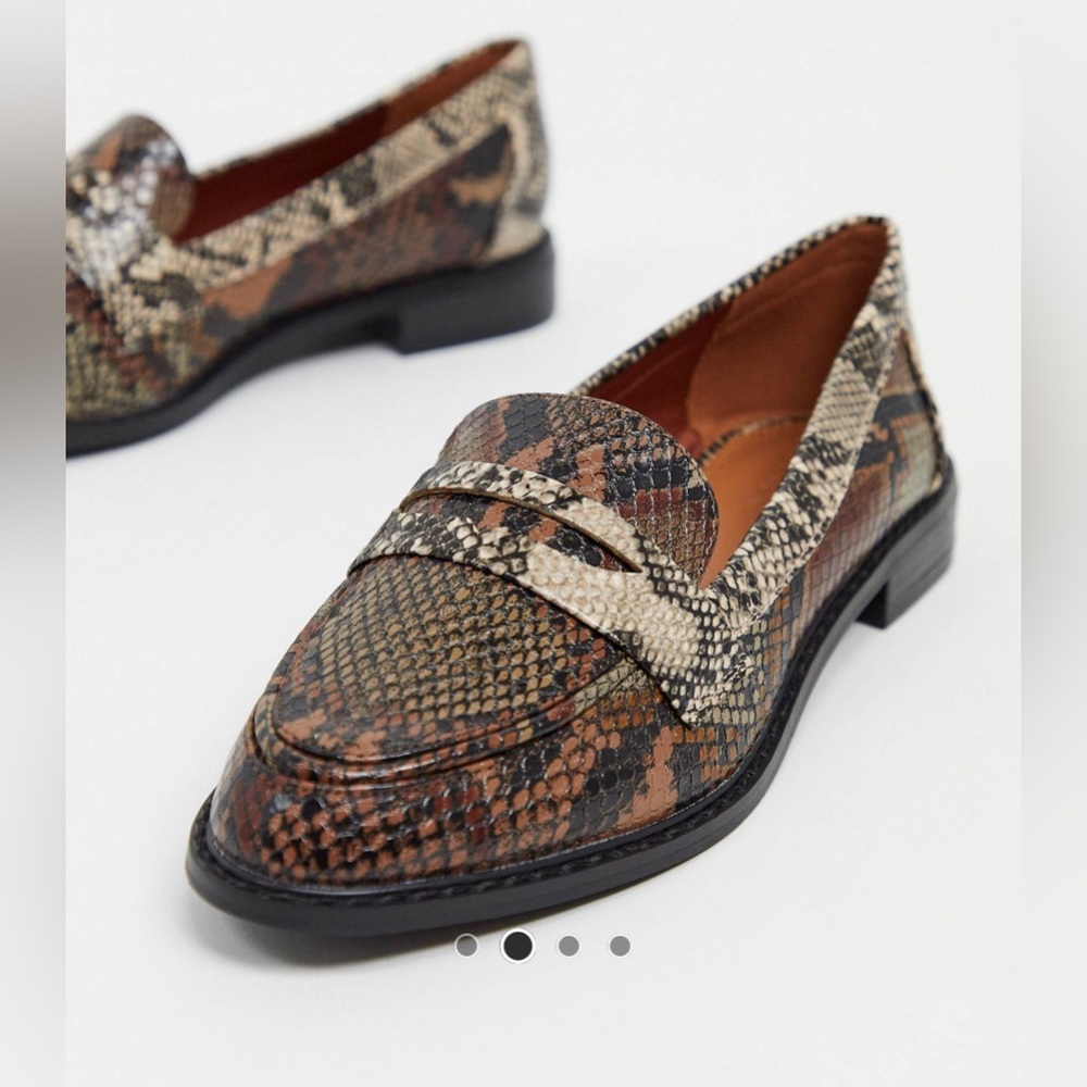 ASOS Faux Snake Loafers, 7